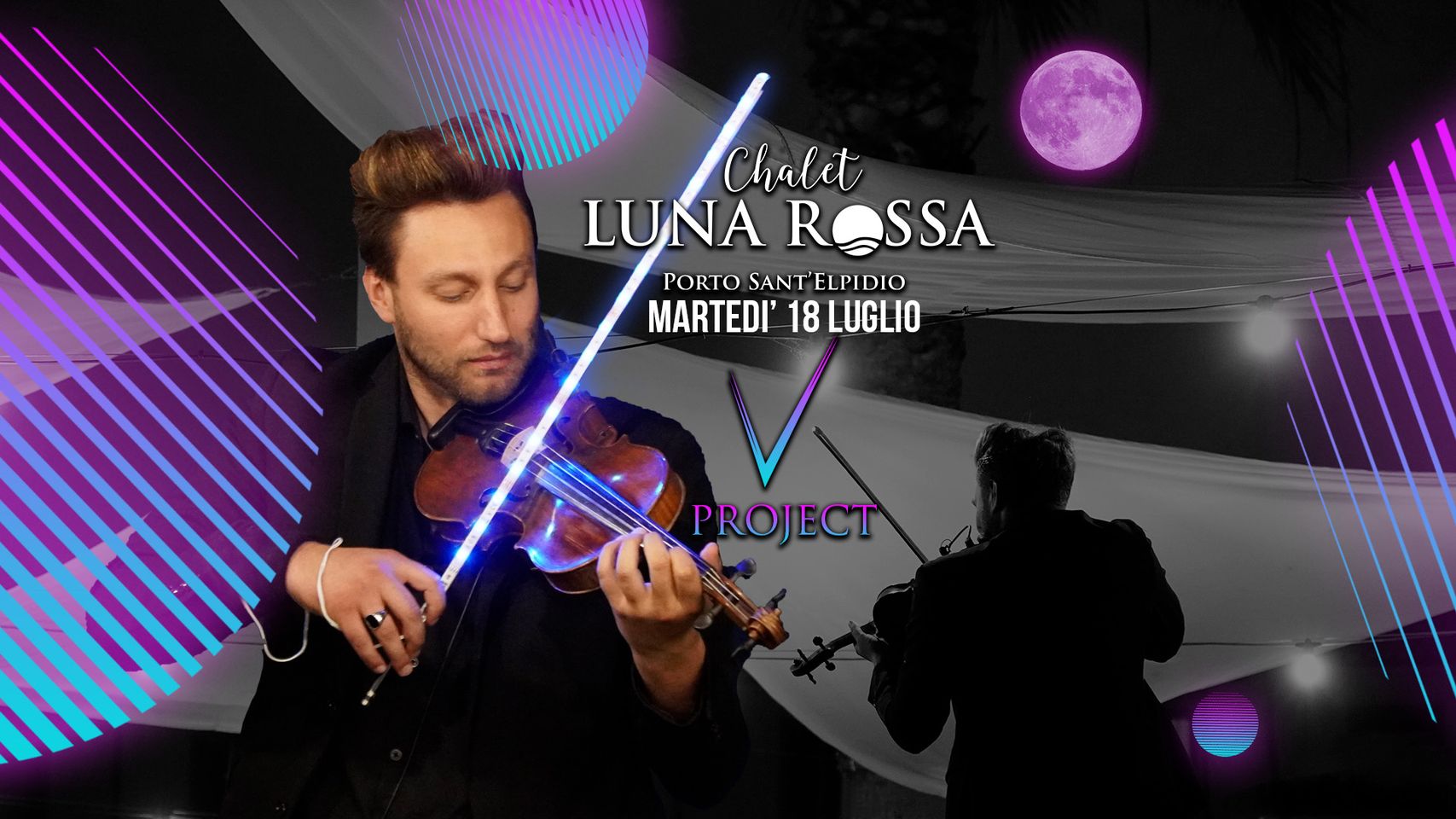 Cena Spettacolo Vproject Violino Luminoso 18 luglio 2023
